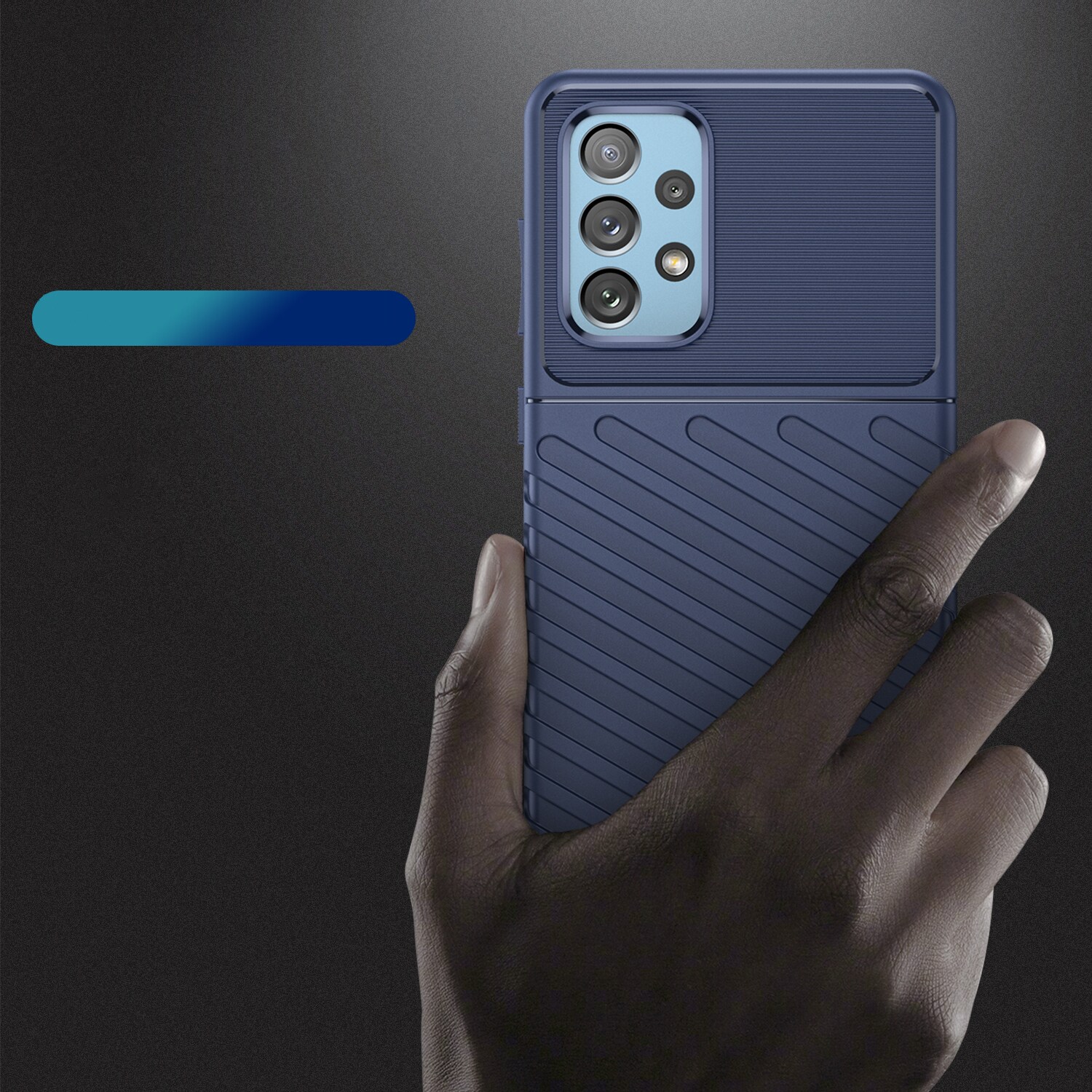 Thunder Case flexibelt pansarskydd för Samsung Galaxy A73 blå