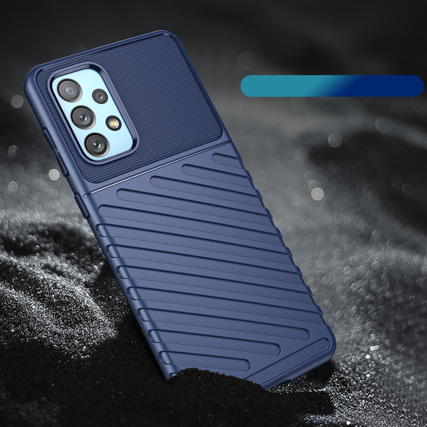 Thunder Case flexibelt pansarskydd för Samsung Galaxy A73 blå