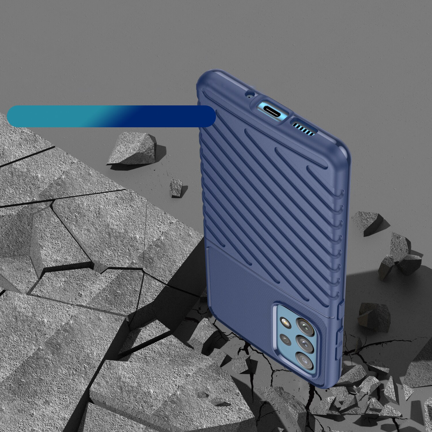 Thunder Case flexibelt pansarskydd för Samsung Galaxy A73 blå