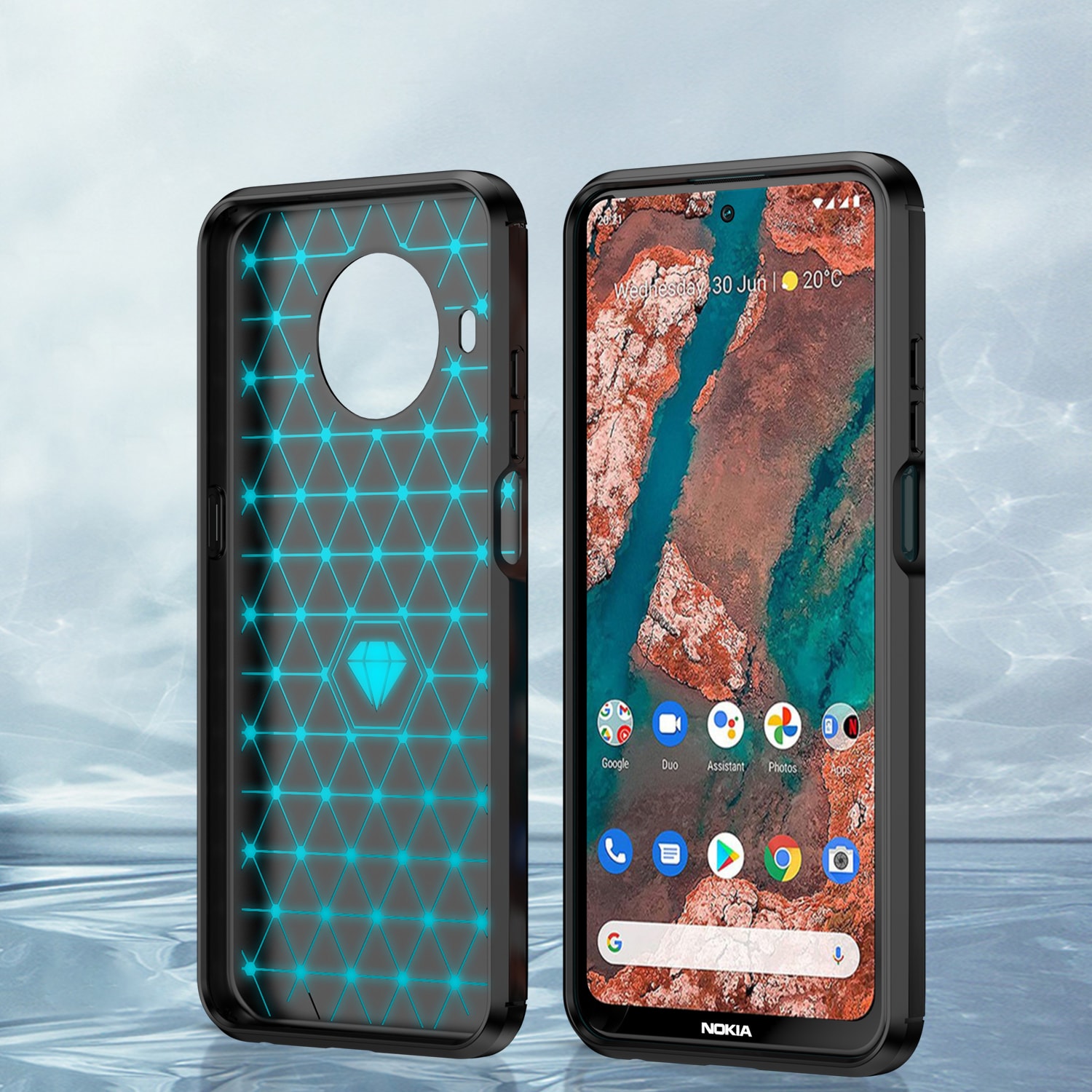 Carbon Case Fleksibelt cover til Nokia X100 sort