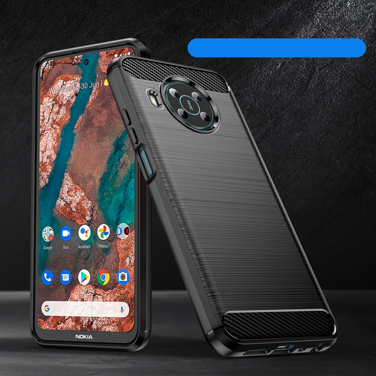 Carbon Case Fleksibelt cover til Nokia X100 sort