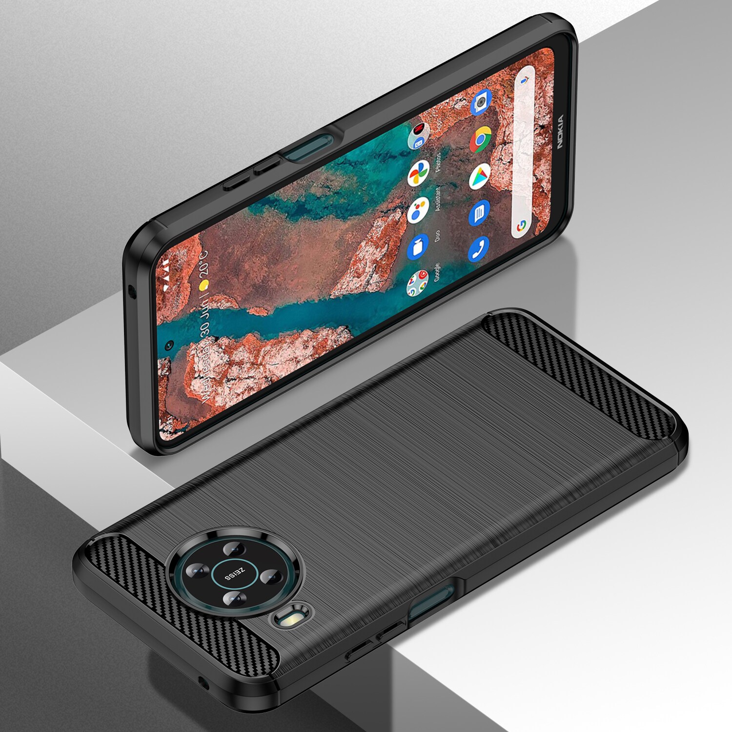 Carbon Case Fleksibelt cover til Nokia X100 sort
