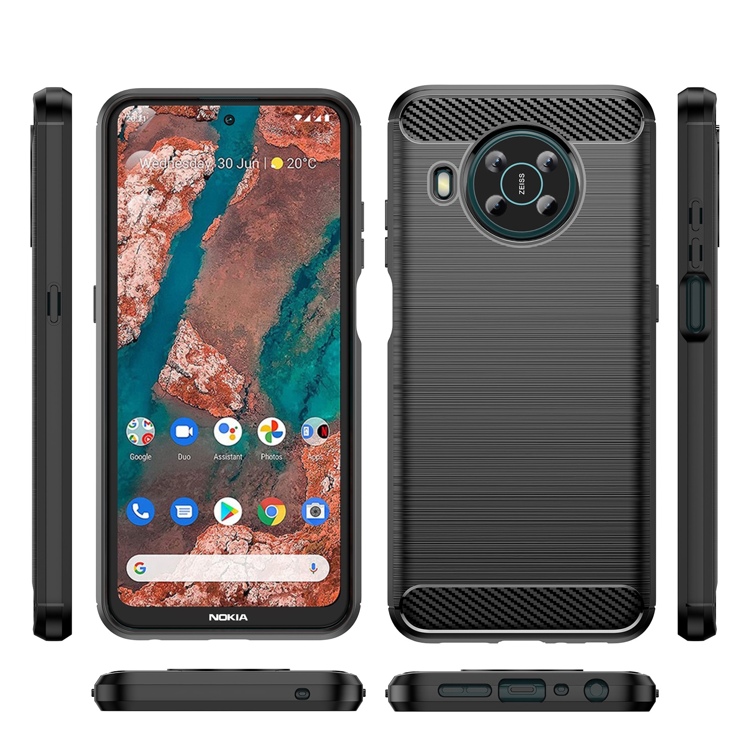 Carbon Case Fleksibelt cover til Nokia X100 sort