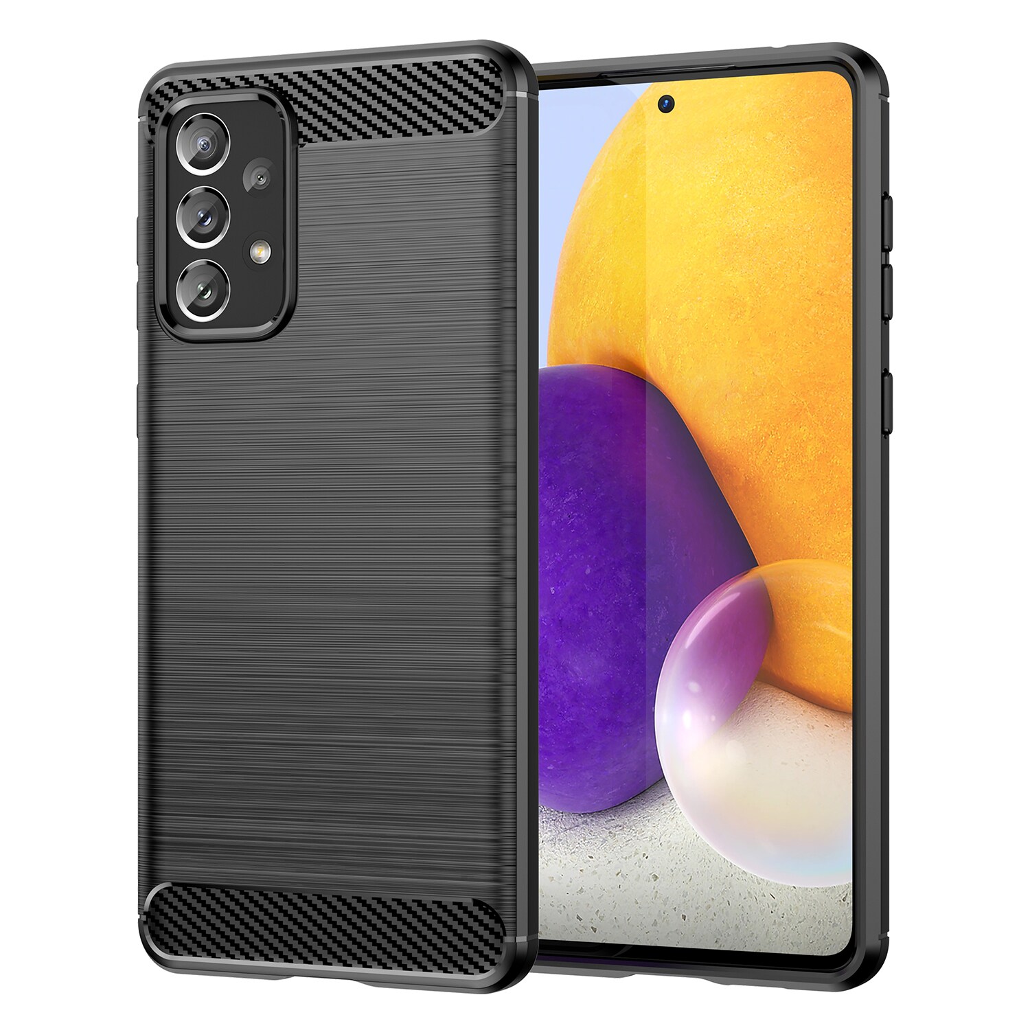 Carbon Case Flexibelt TPU-skydd för Samsung Galaxy A73 svart