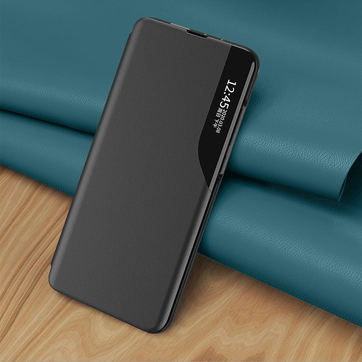 Eco Leather View Case et elegant etui med klap og standerfunktion til Samsung Galaxy A73 red