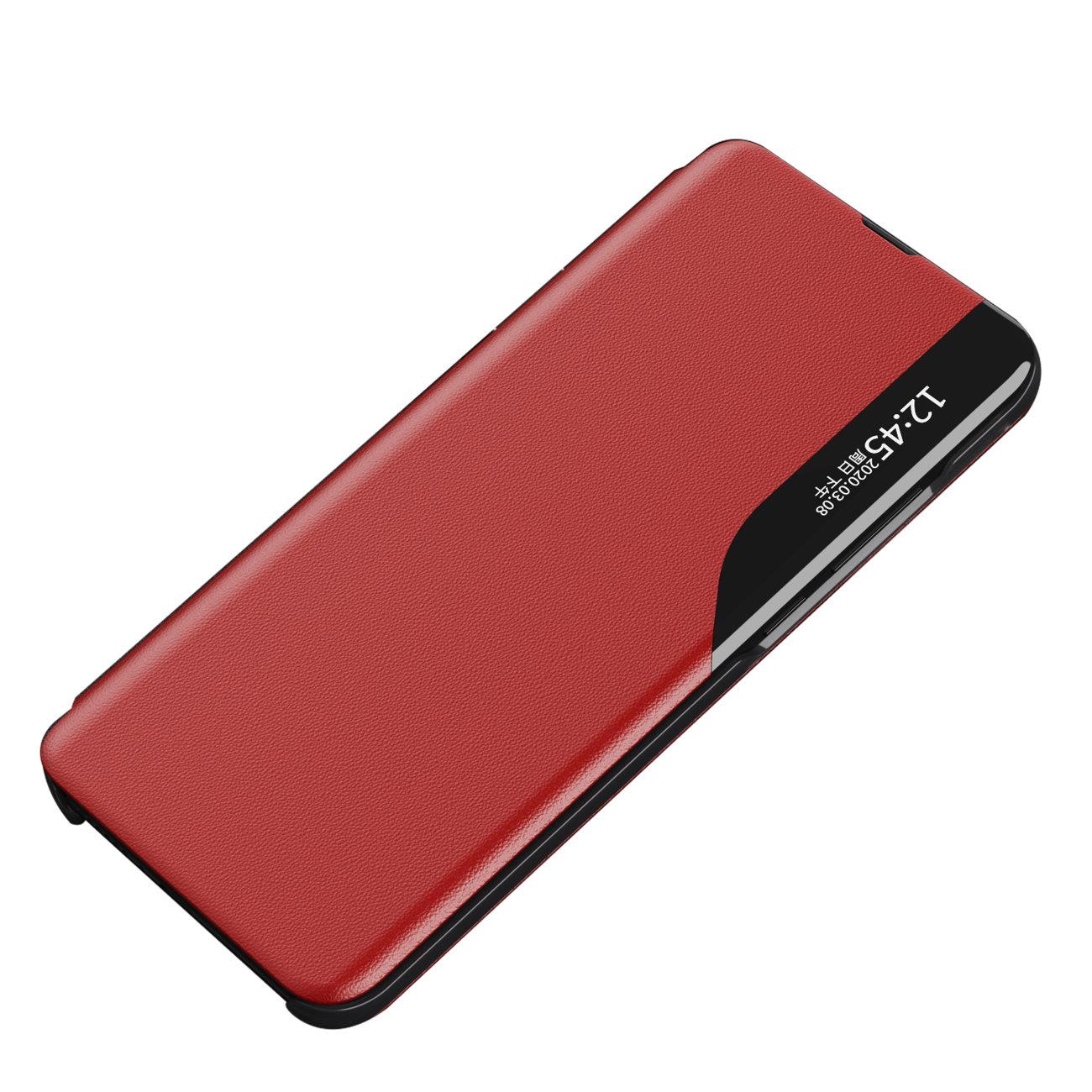 Eco Leather View Case et elegant etui med klap og standerfunktion til Samsung Galaxy A73 red