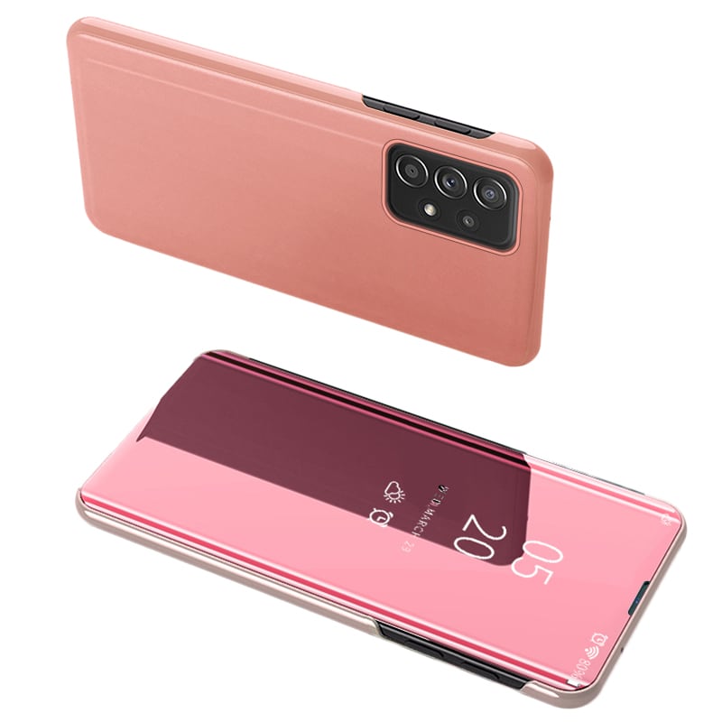 Clear View Case flip cover för Samsung Galaxy A73 rosa