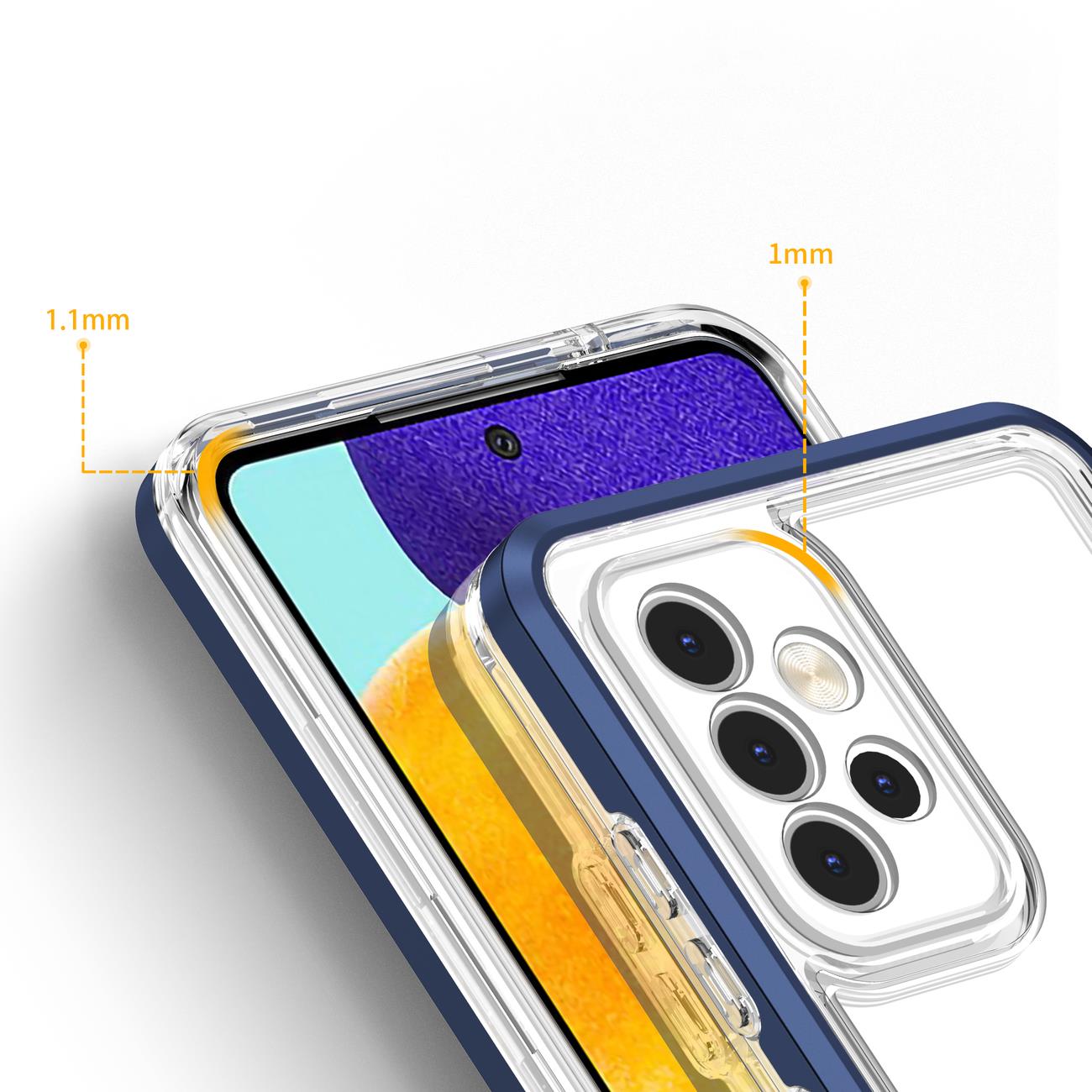 Klart 3-i-1-etui til Samsung Galaxy A13 5G Frame Gel Cover Blue
