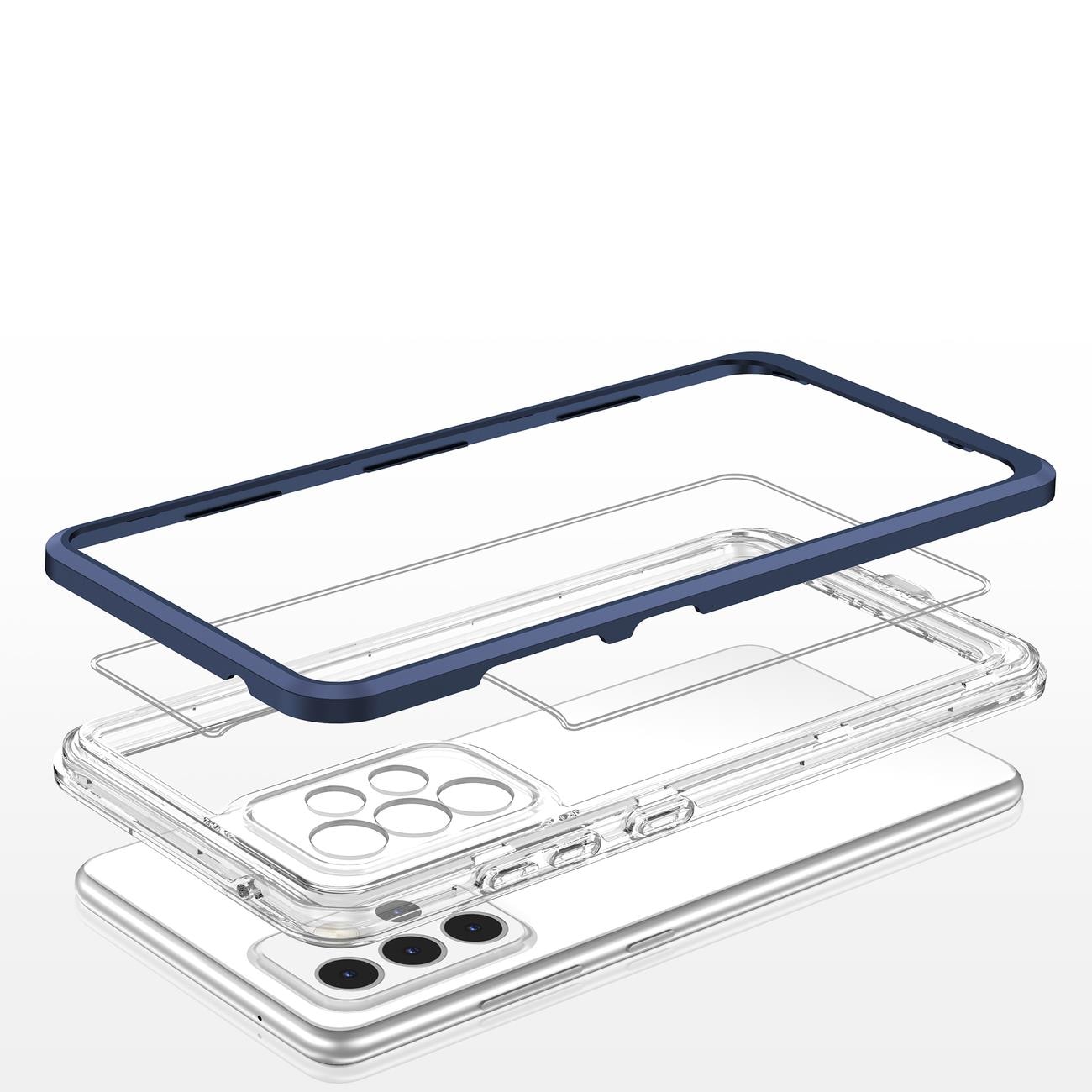 Klart 3-i-1-etui til Samsung Galaxy A13 5G Frame Gel Cover Blue