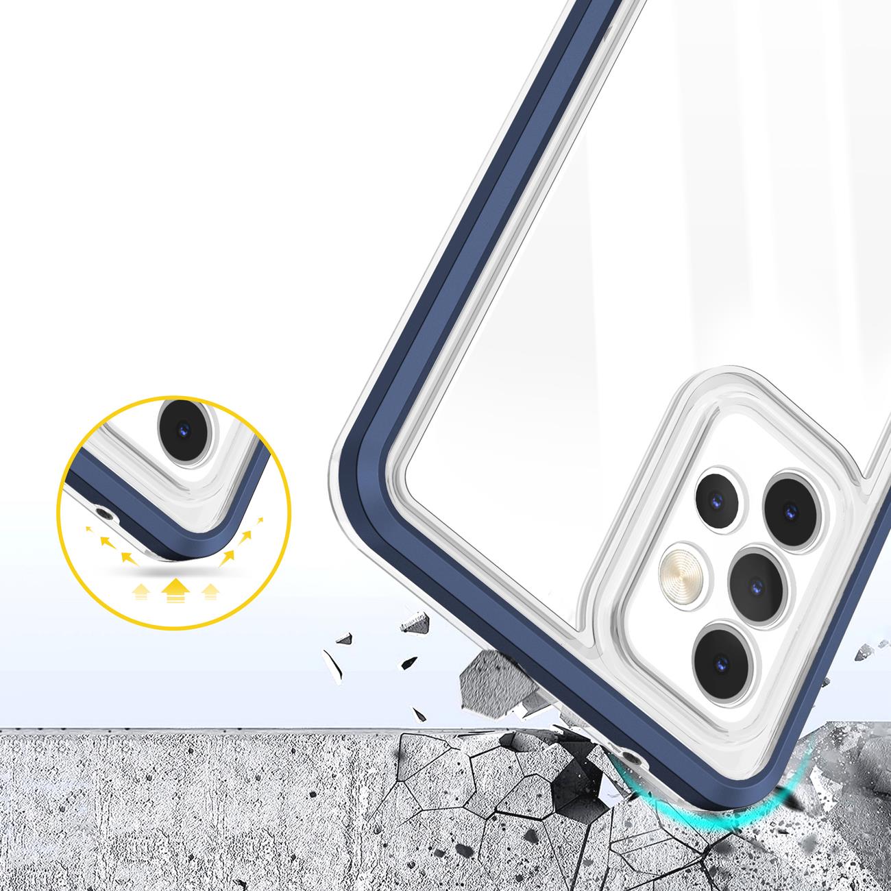 Klart 3-i-1-etui til Samsung Galaxy A13 5G Frame Gel Cover Blue