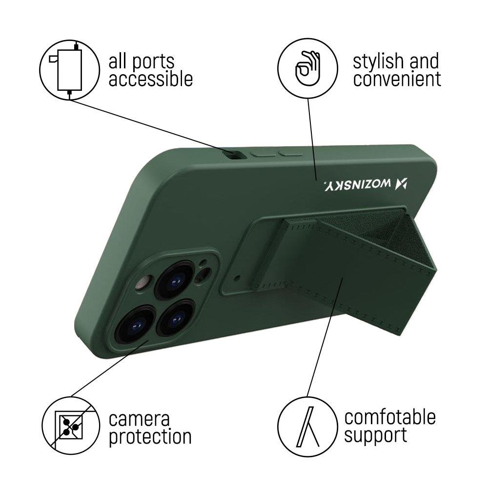 Wozinsky Kickstand-etui silikoneetui med stander Xiaomi Redmi Note 11 Pro-etui sort