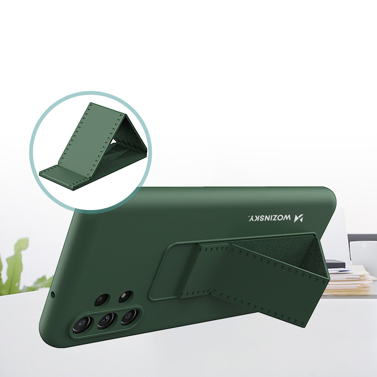 Wozinsky Kickstand-etui silikoneetui med stander Xiaomi Redmi Note 11 Pro rød