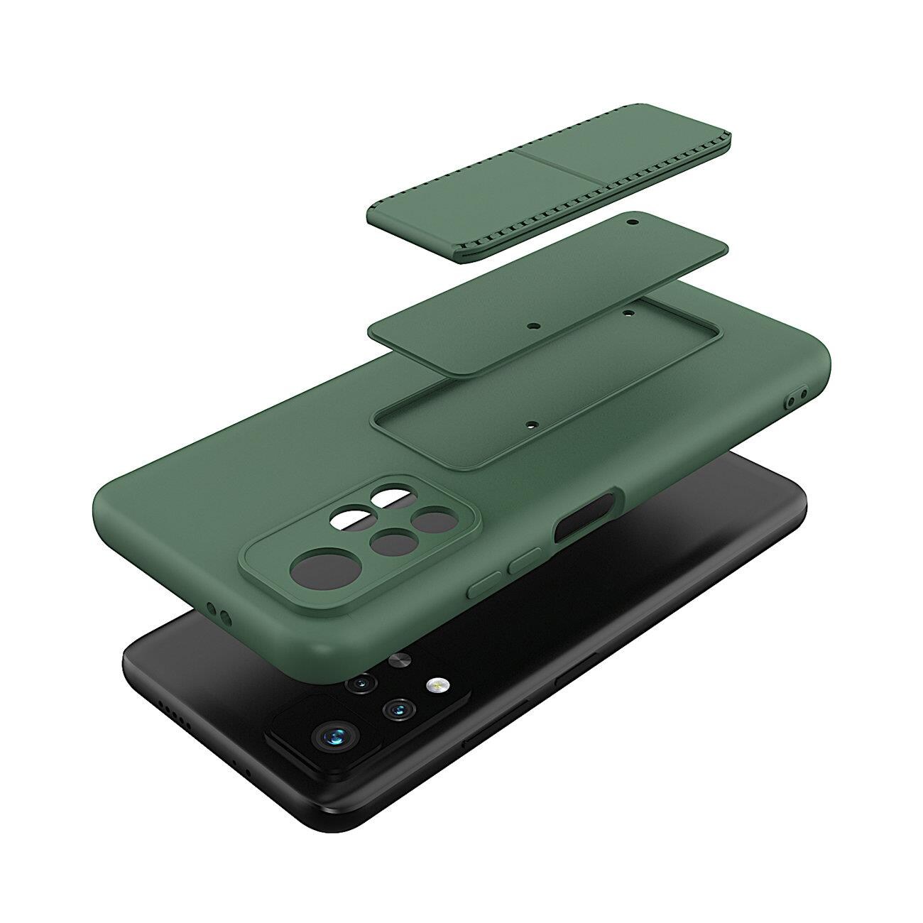 Wozinsky Kickstand-etui silikoneetui med stander Xiaomi Redmi 10-etui marineblå