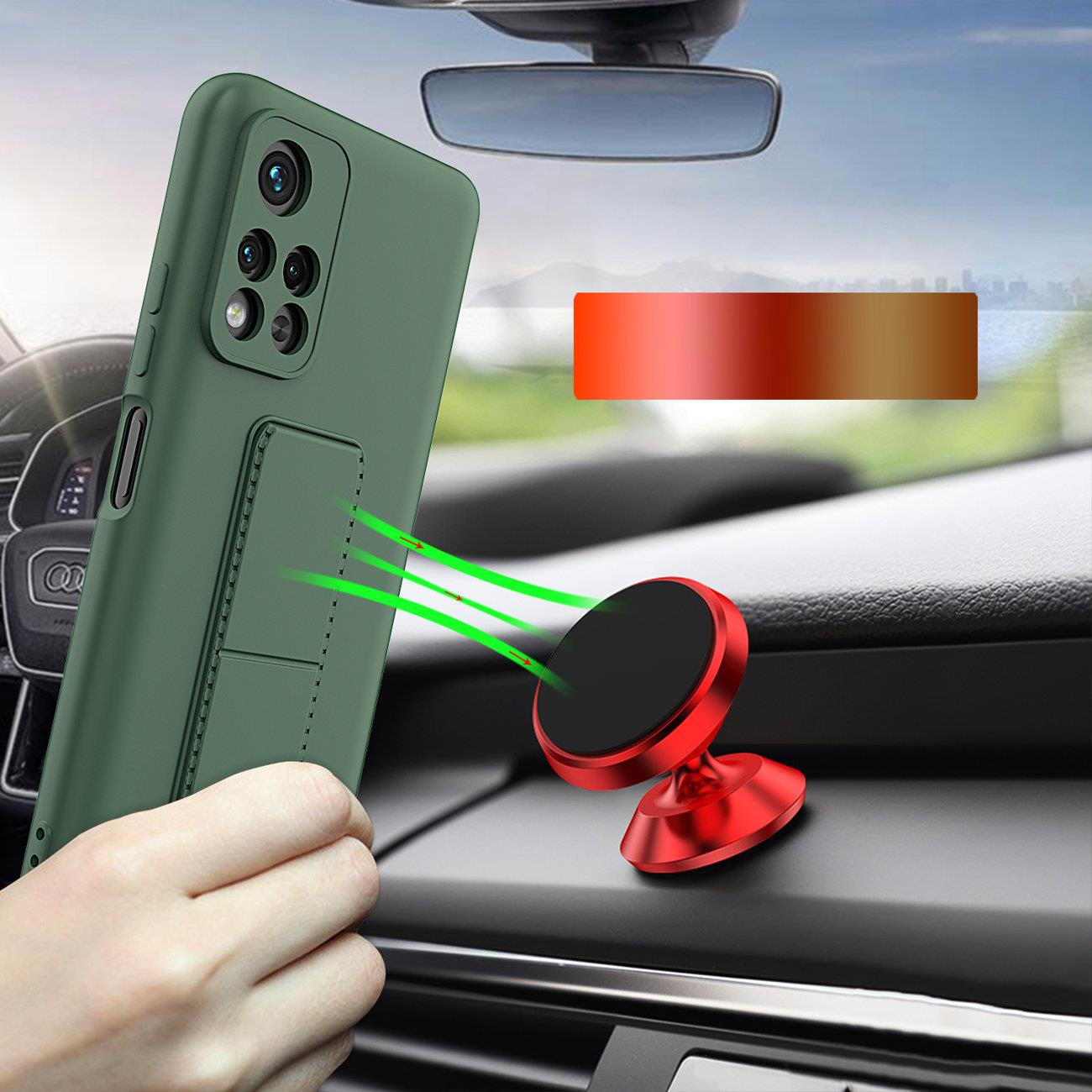 Wozinsky Kickstand-etui silikoneetui med stander Xiaomi Redmi 10-etui marineblå