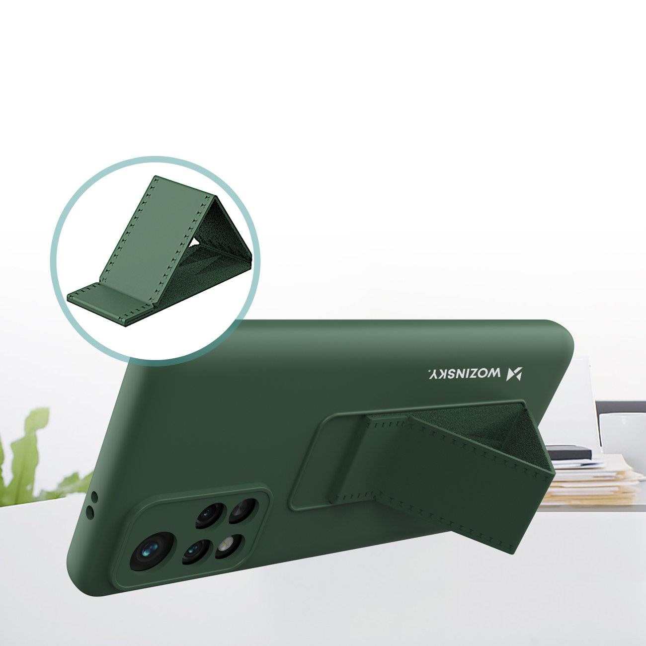 Wozinsky Kickstand-etui silikoneetui med stander Xiaomi Redmi 10-etui rød