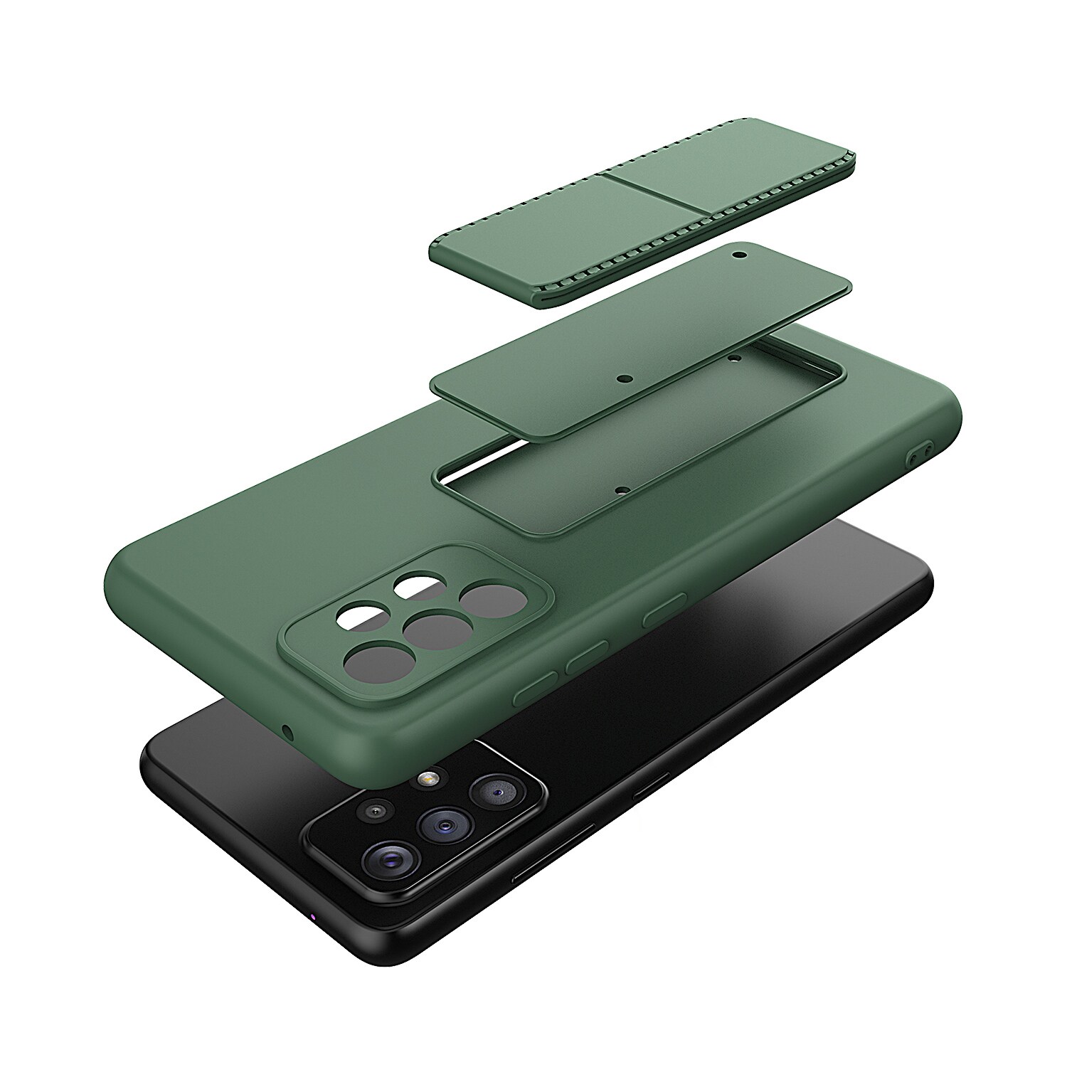 Wozinsky Kickstand-etui silikoneetui med stander til Samsung Galaxy A73 pink