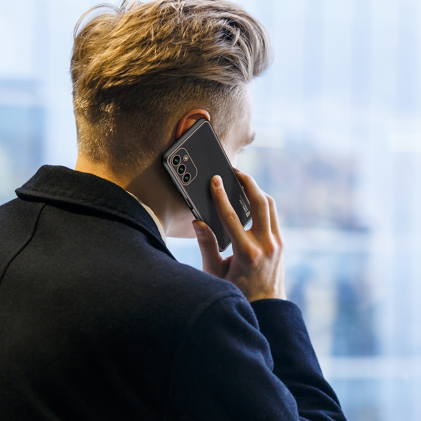 Dux Ducis Yolo elegant cover lavet af økologisk læder til Samsung Galaxy A13 5G sort