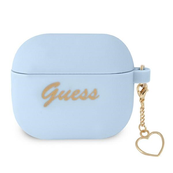 Guess GUA3LSCHSB AirPods 3 skydd blå/blå Silikon Charm Heart Collection