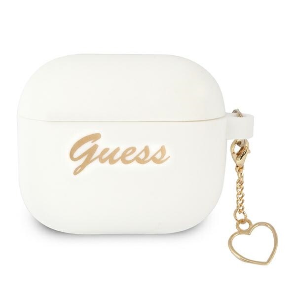 Guess GUA3LSCHSH AirPods 3 skydd vit/vit Silikon Charm Heart Collection