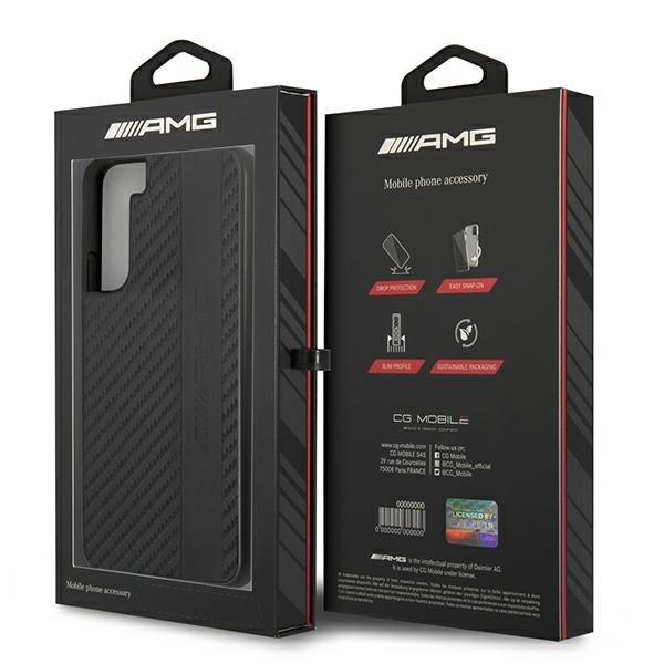 AMG Carbon Stripe&Embossed Fodral till Samsung Galaxy S22+ - Svart