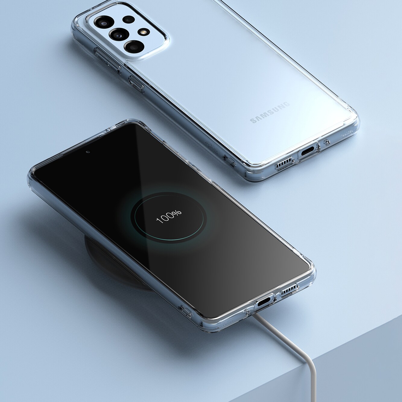 Ringke Fusion tpu-etui med ramme til Samsung galaxy a73 transparent