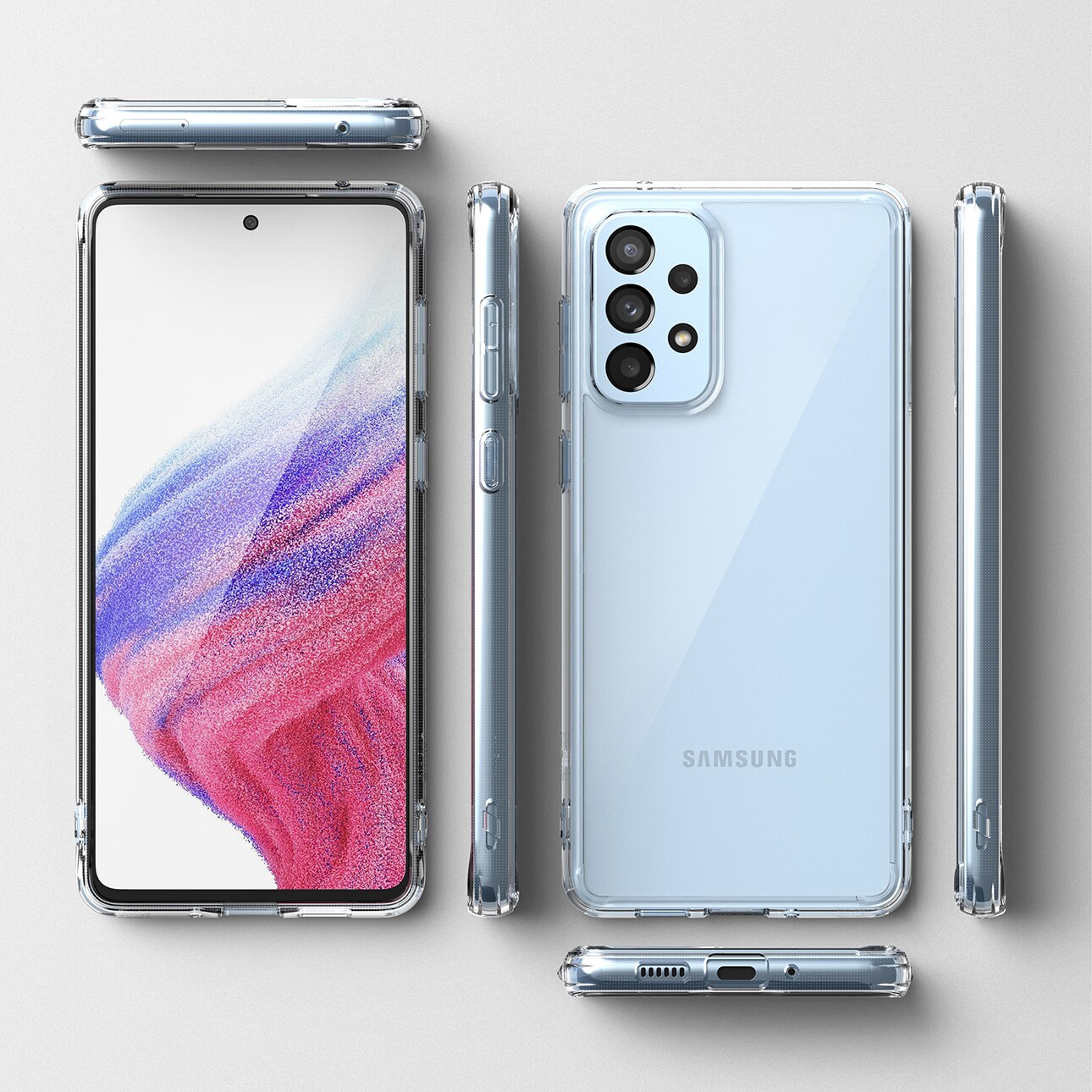 Ringke Fusion tpu-etui med ramme til Samsung galaxy a73 transparent