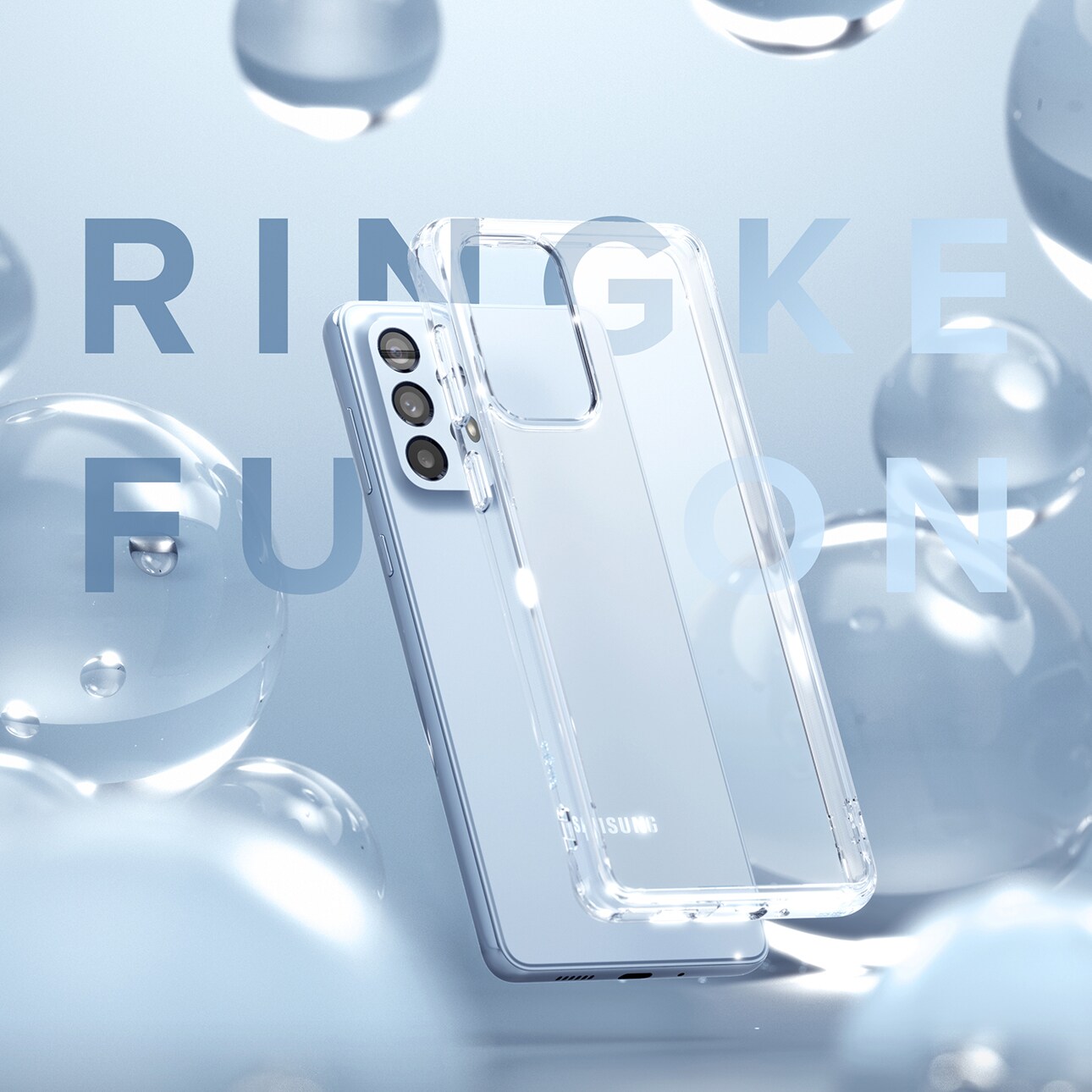 Ringke Fusion tpu-etui med ramme til Samsung galaxy a73 transparent
