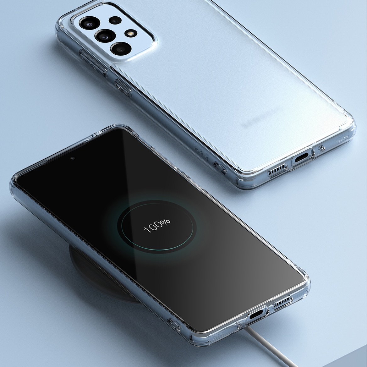 Ringke Fusion Matte tpu-etui med en gennemsigtig Samsung Galaxy A73-gelramme
