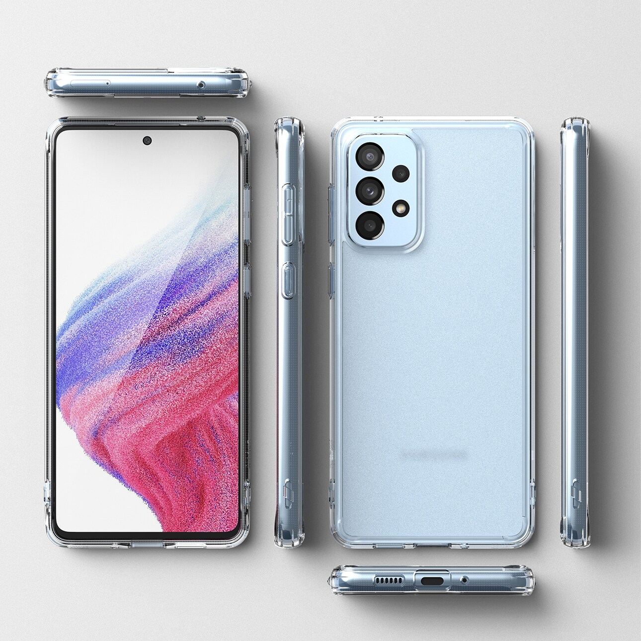 Ringke Fusion Matte tpu-etui med en gennemsigtig Samsung Galaxy A73-gelramme
