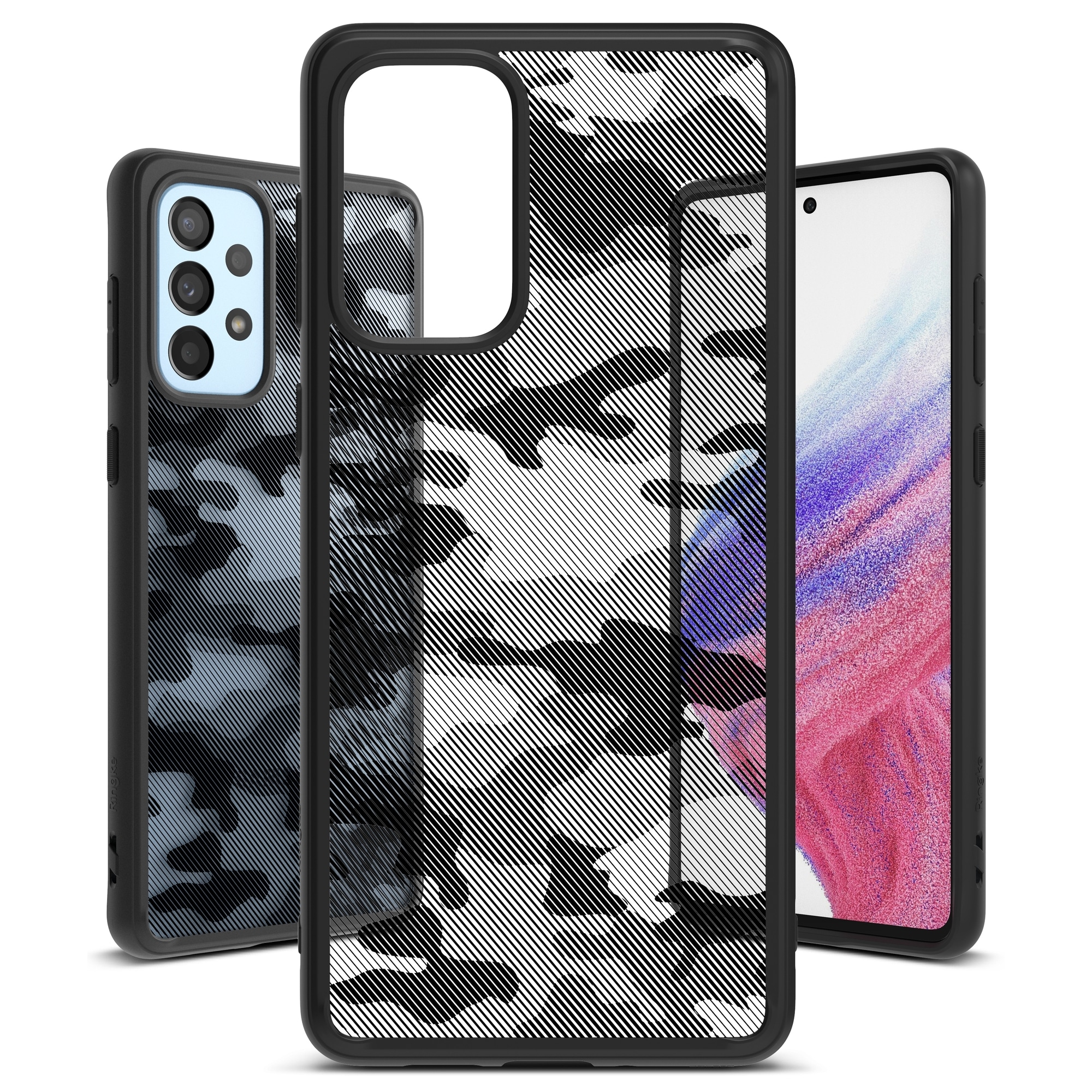 Ringke Fusion Matte tpu-etui med ramme til Samsung Galaxy A73 sort