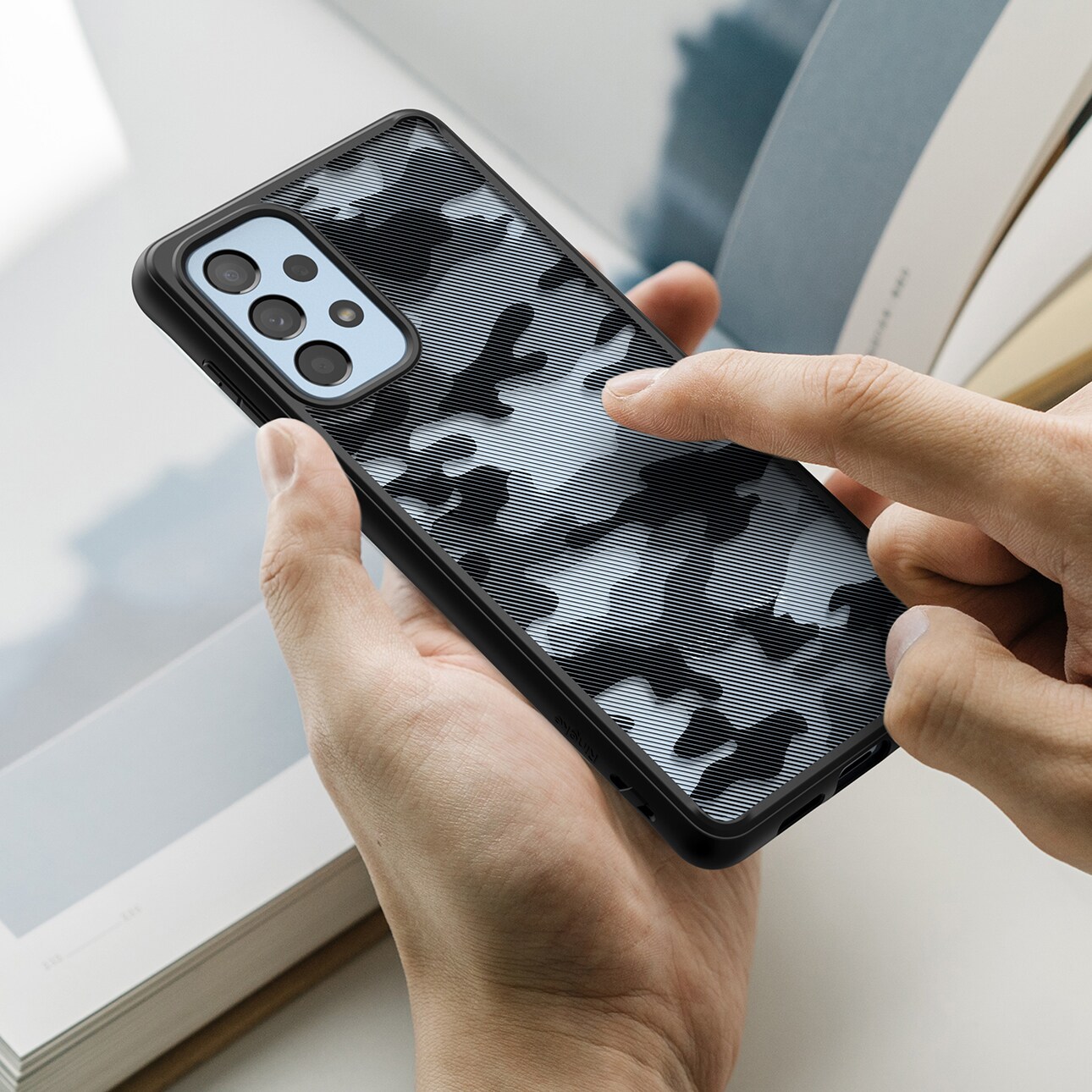 Ringke Fusion Matte tpu-etui med ramme til Samsung Galaxy A73 sort