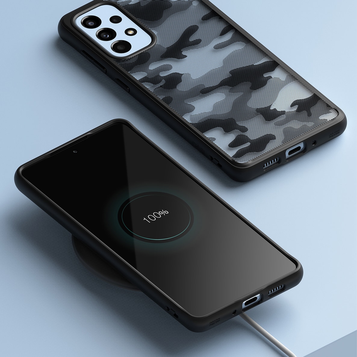 Ringke Fusion Matte tpu-etui med ramme til Samsung Galaxy A73 sort