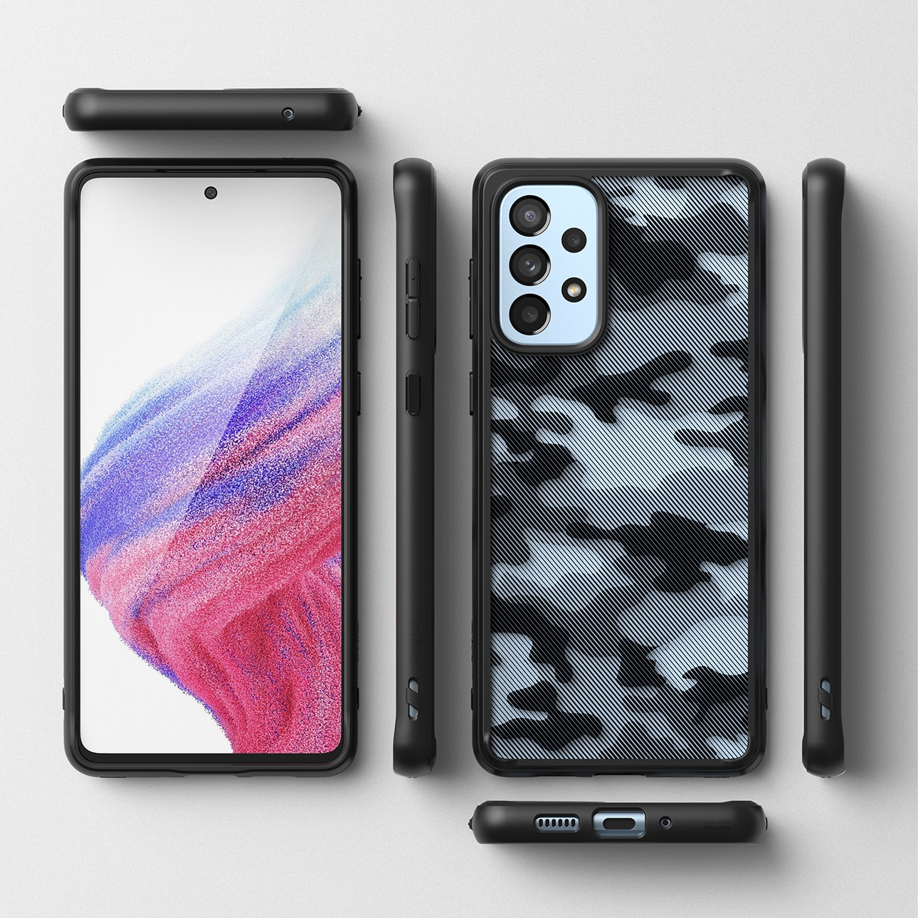 Ringke Fusion Matte tpu-etui med ramme til Samsung Galaxy A73 sort