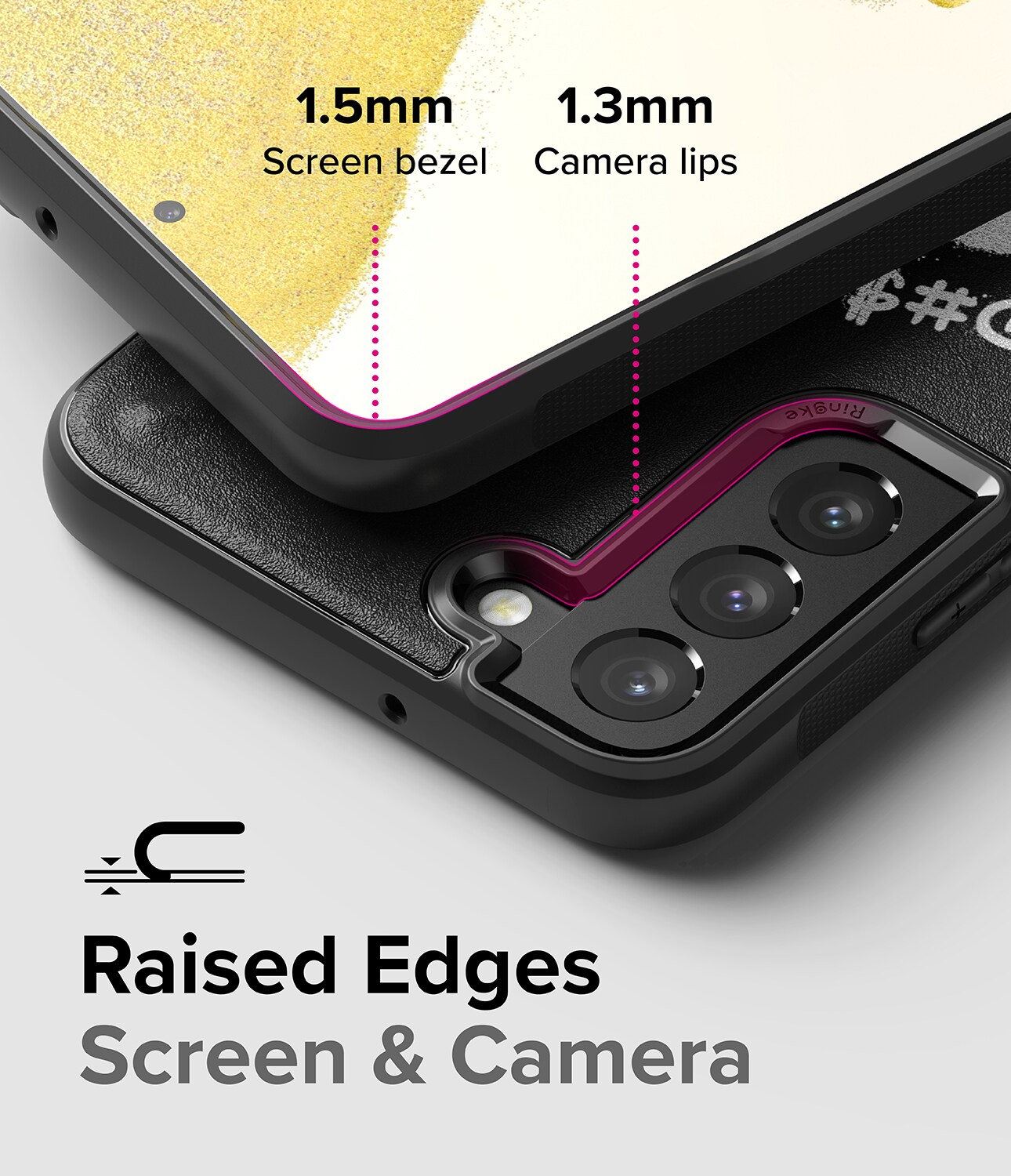 Ringke Onyx Design Slitstarkt Fodral för Samsung Galaxy S22 + (S22 Plus) svart (X) ()