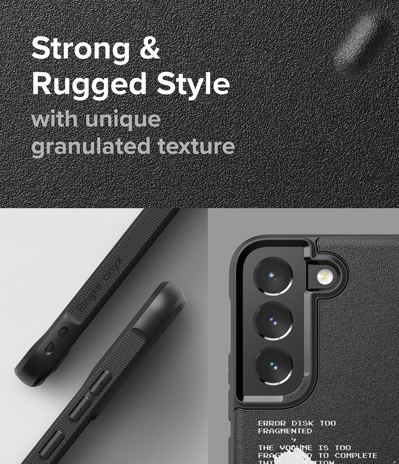 Ringke Onyx Design Slitstarkt Fodral för Samsung Galaxy S22 + (S22 Plus) svart (X) ()
