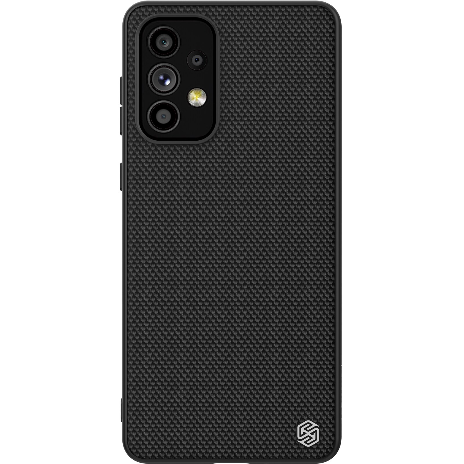 Nillkin Textured Case for Samsung Galaxy A73 - Holdbart etui med gelramme og nylonbagside, sort