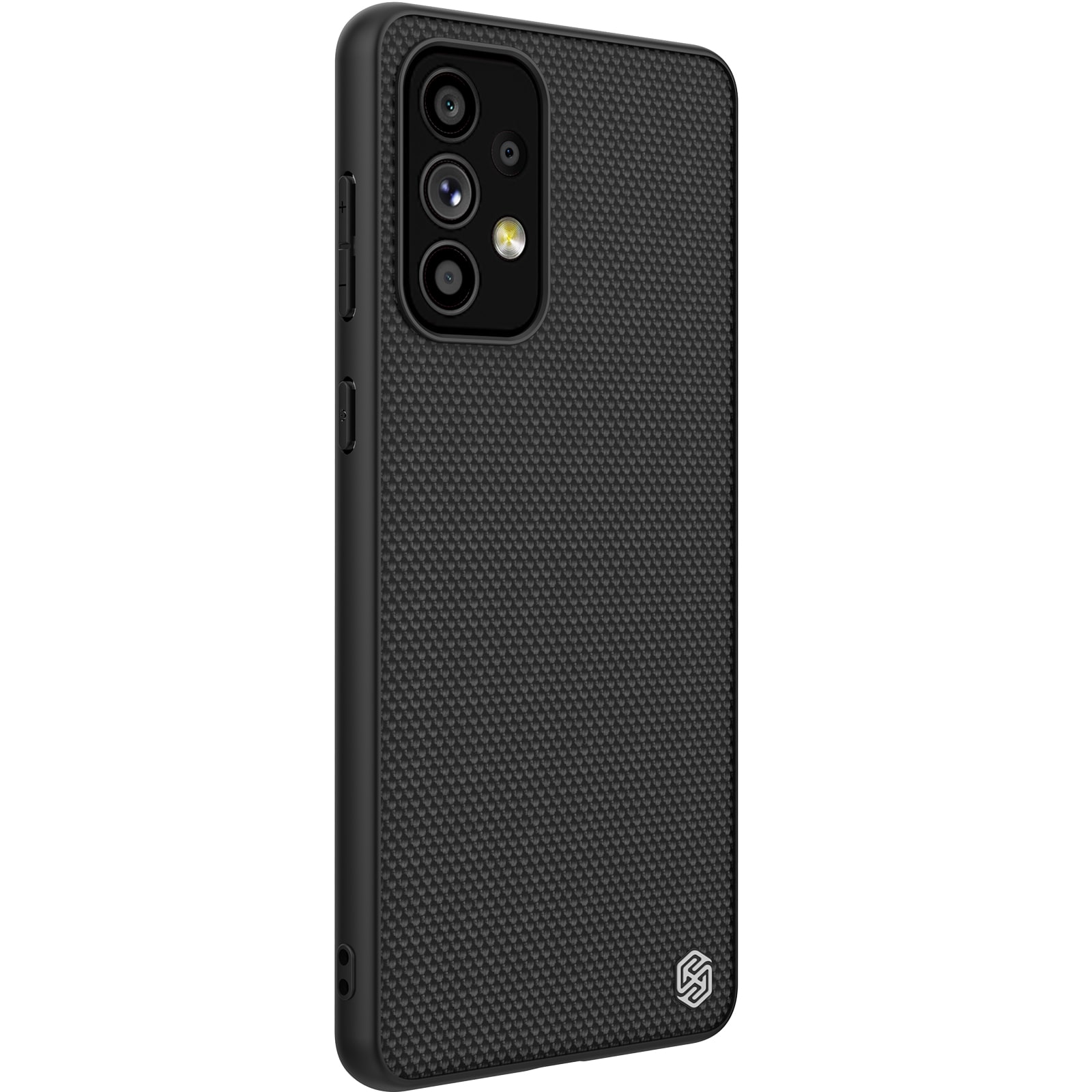 Nillkin Textured Case for Samsung Galaxy A73 - Holdbart etui med gelramme og nylonbagside, sort