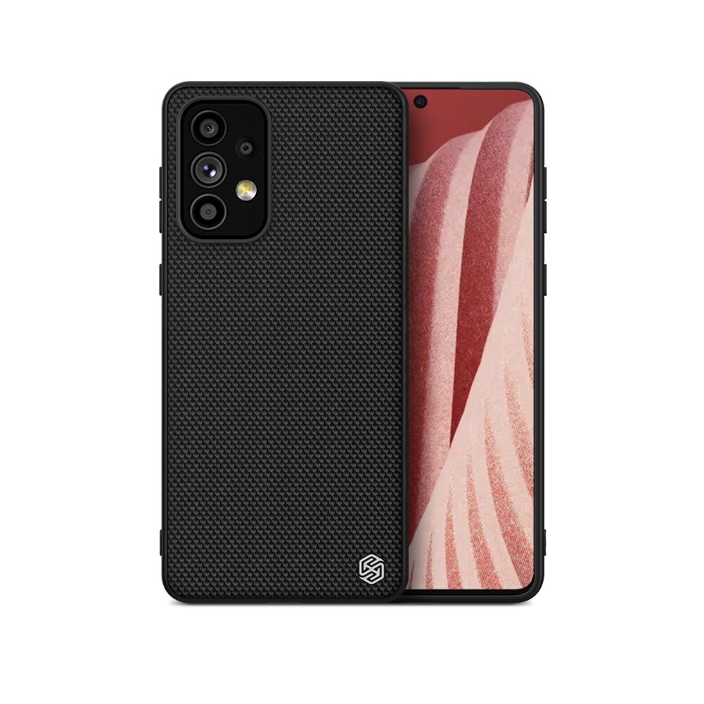 Nillkin Textured Case for Samsung Galaxy A73 - Holdbart etui med gelramme og nylonbagside, sort