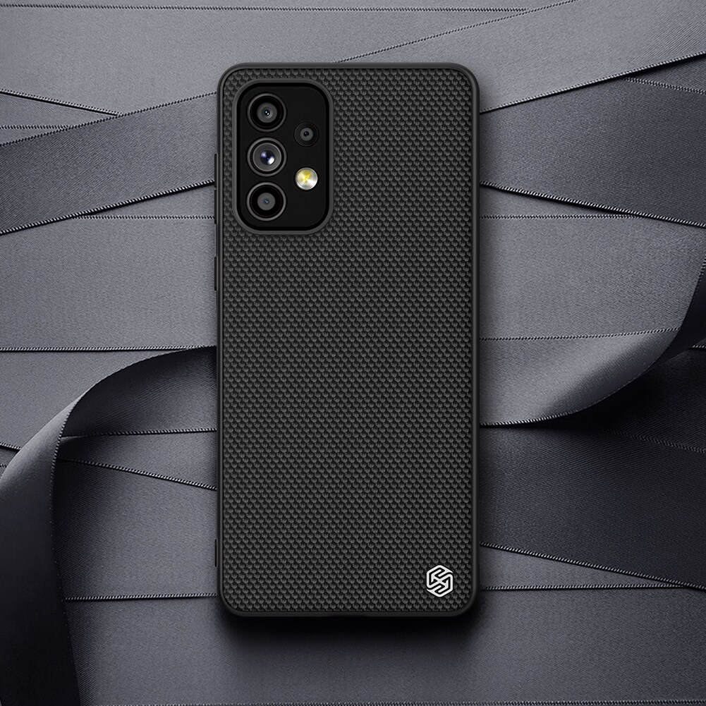 Nillkin Textured Case for Samsung Galaxy A73 - Holdbart etui med gelramme og nylonbagside, sort