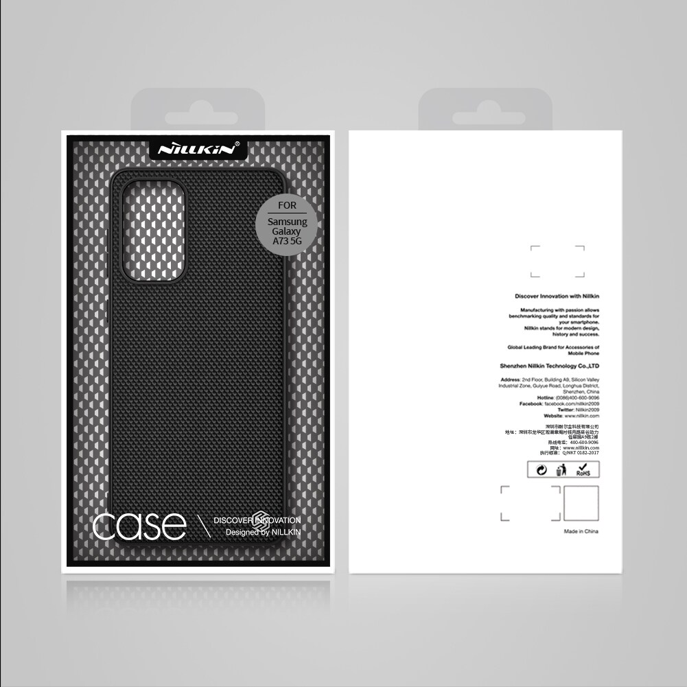 Nillkin Textured Case for Samsung Galaxy A73 - Holdbart etui med gelramme og nylonbagside, sort