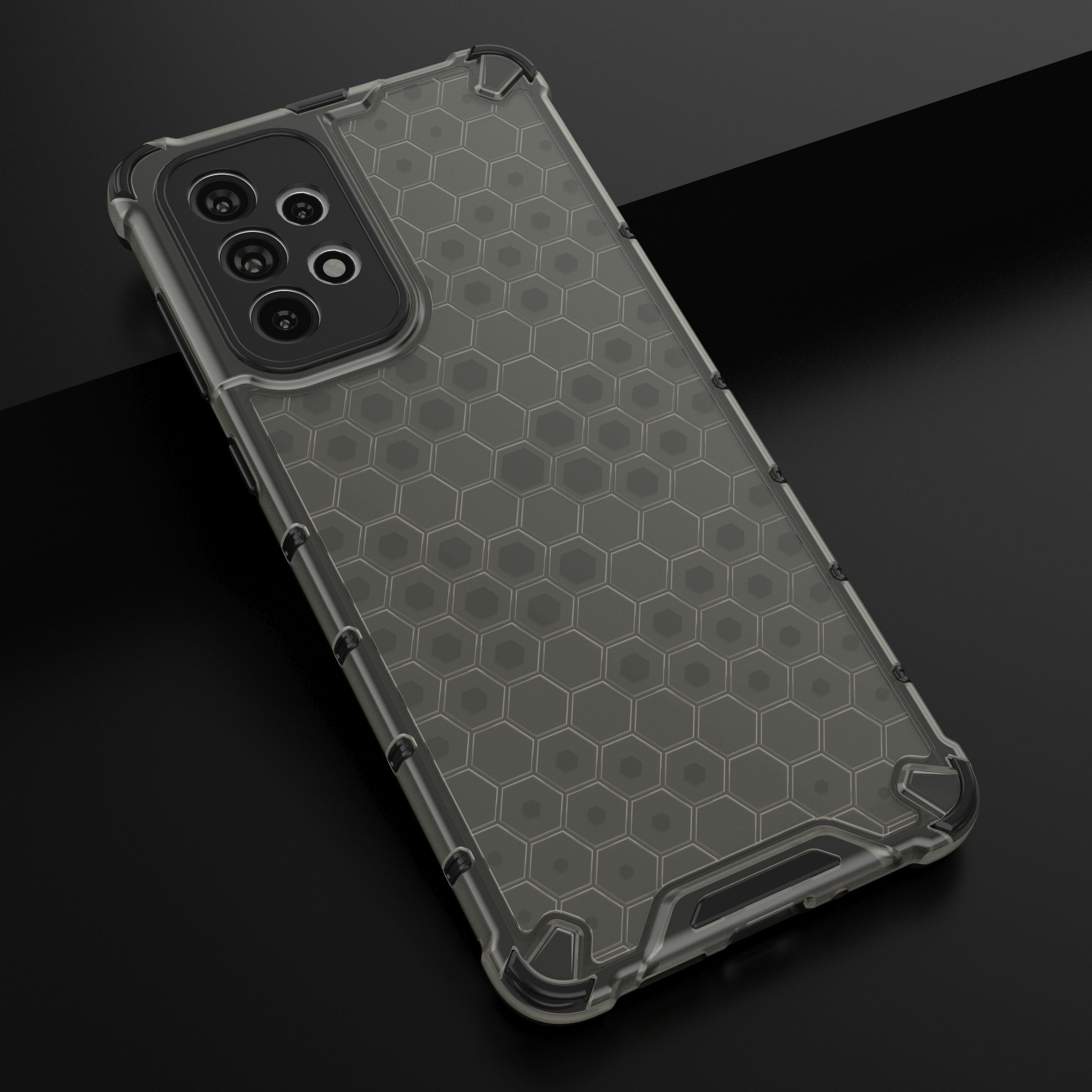 Honeycomb-fodral pansarskydd med gelram för Samsung Galaxy A73 svart