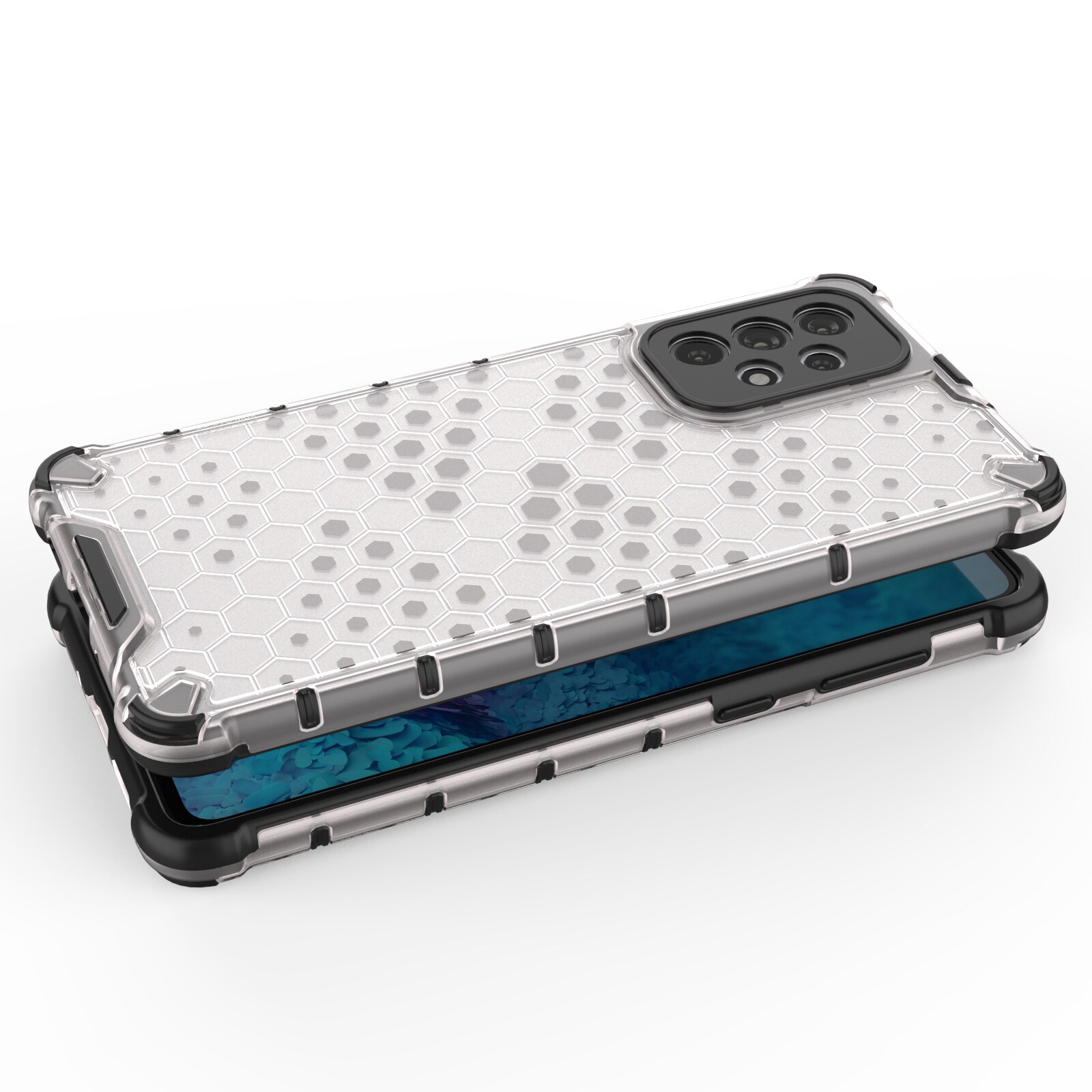 Honeycomb-fodral pansarskydd med gelram för Samsung Galaxy A73 svart
