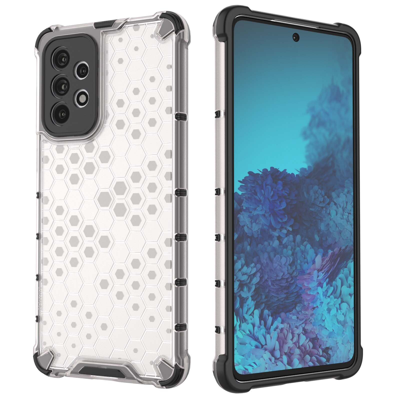 Honeycomb-fodral pansarskydd med gelram för Samsung Galaxy A73 blå
