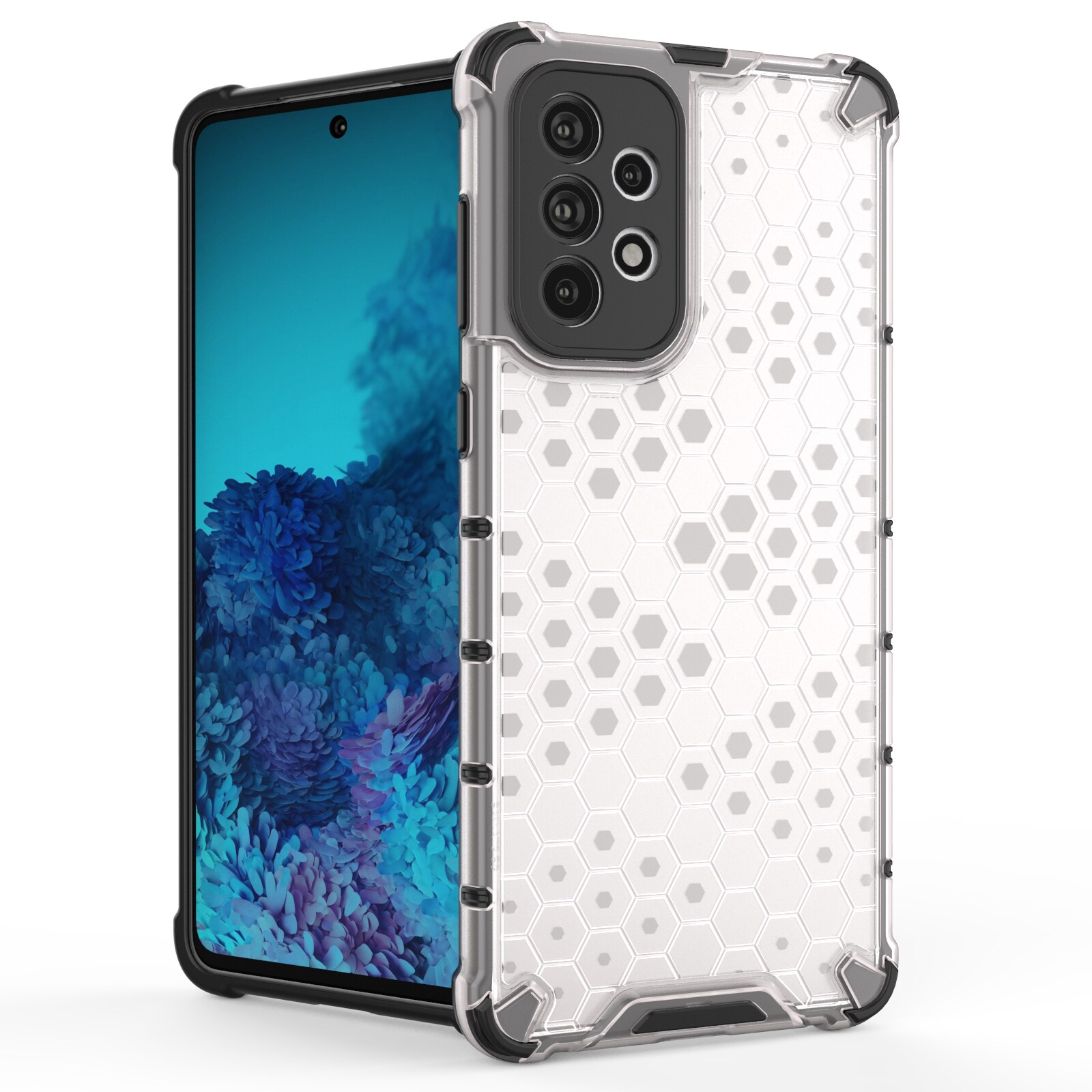 Honeycomb-fodral pansarskydd med gelram för Samsung Galaxy A73 blå