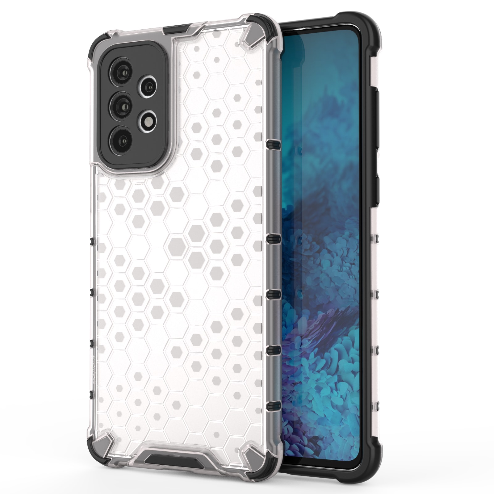 Honeycomb-fodral pansarskydd med en gelram för Samsung Galaxy A73 transparent