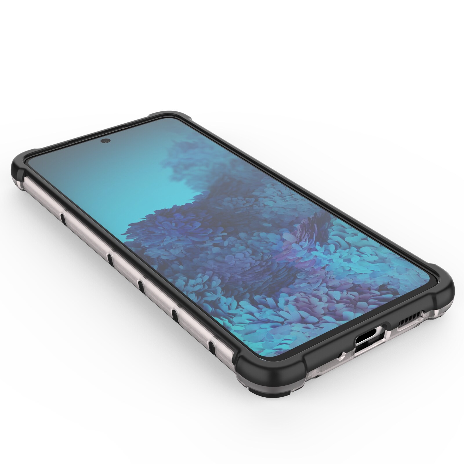 Honeycomb-fodral pansarskydd med en gelram för Samsung Galaxy A73 transparent