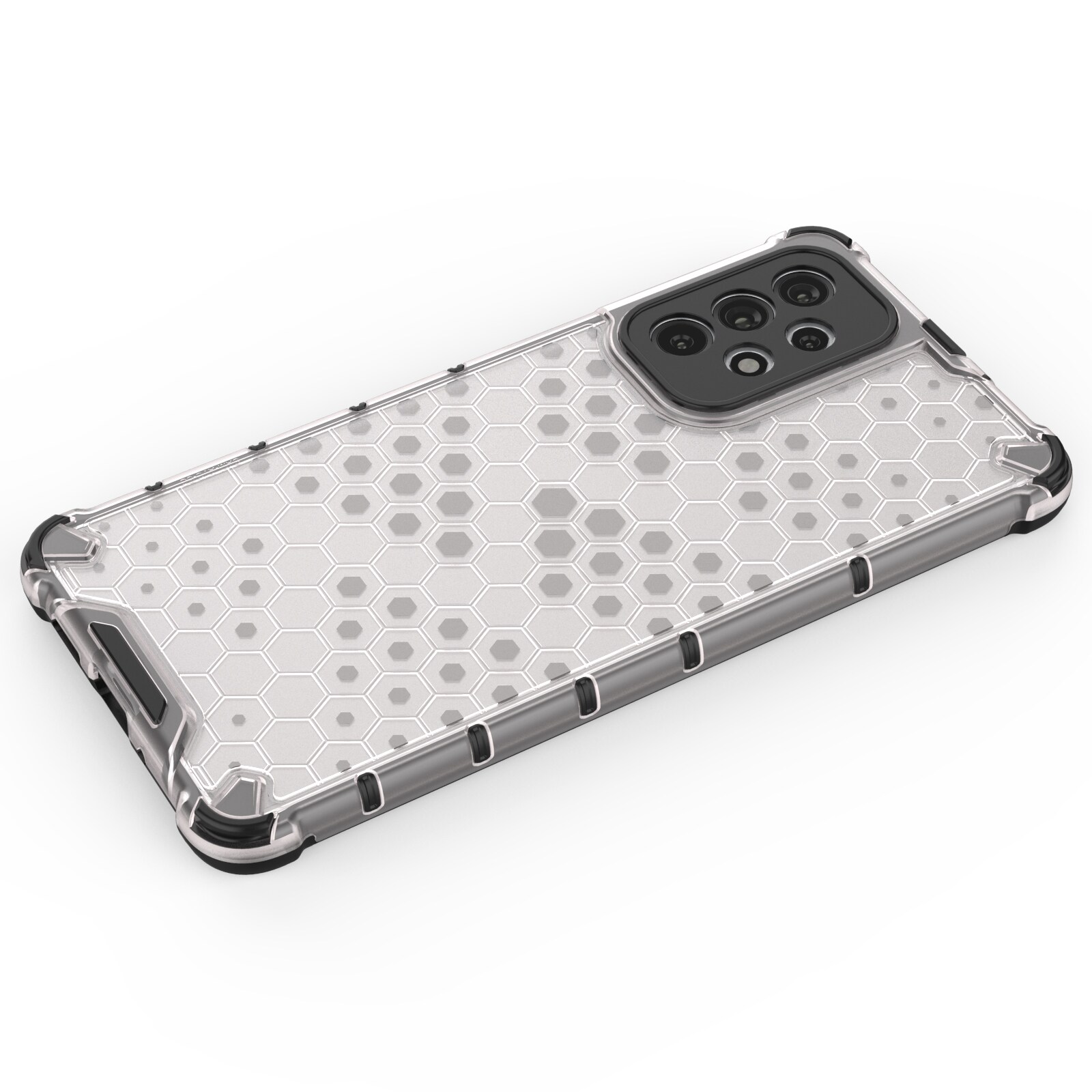 Honeycomb-fodral pansarskydd med en gelram för Samsung Galaxy A73 transparent