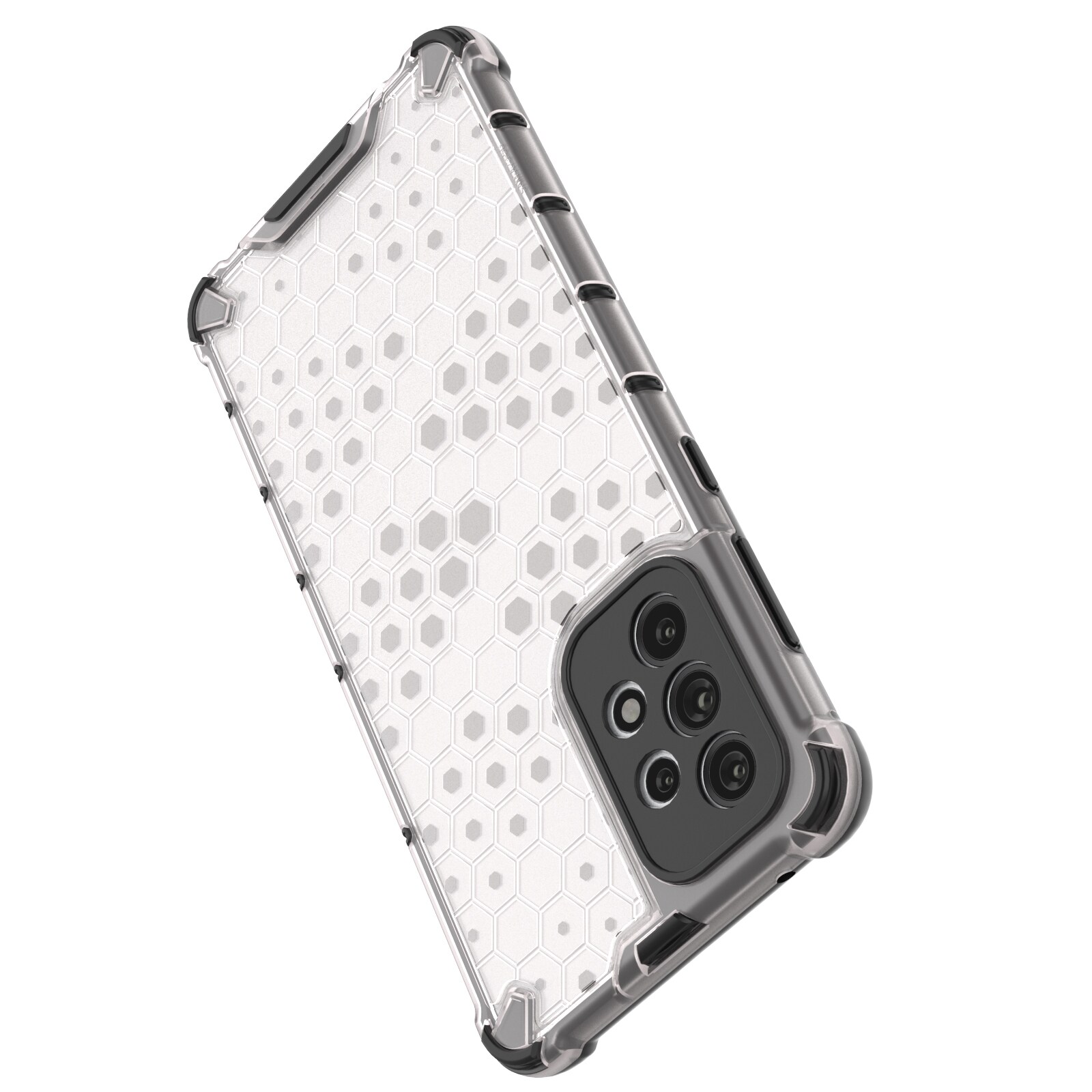 Honeycomb-fodral pansarskydd med en gelram för Samsung Galaxy A73 transparent