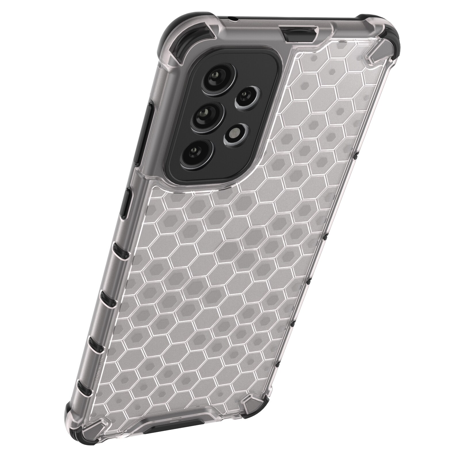 Honeycomb-fodral pansarskydd med en gelram för Samsung Galaxy A73 transparent
