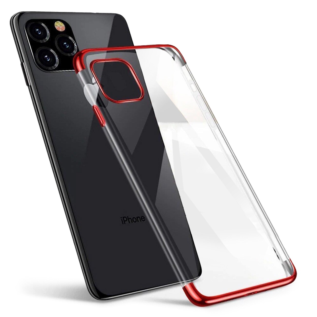 Clear Color cover TPU gel cover med en metallisk ramme til Samsung Galaxy A13 5G red